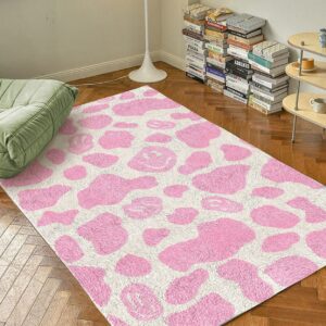 Pink Smile Cow Print Carpet