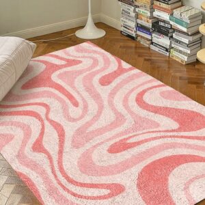 Pink Groovy Wave Retro Carpet